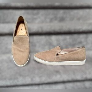 Birdies Beige Suede Slip-On Sneakers